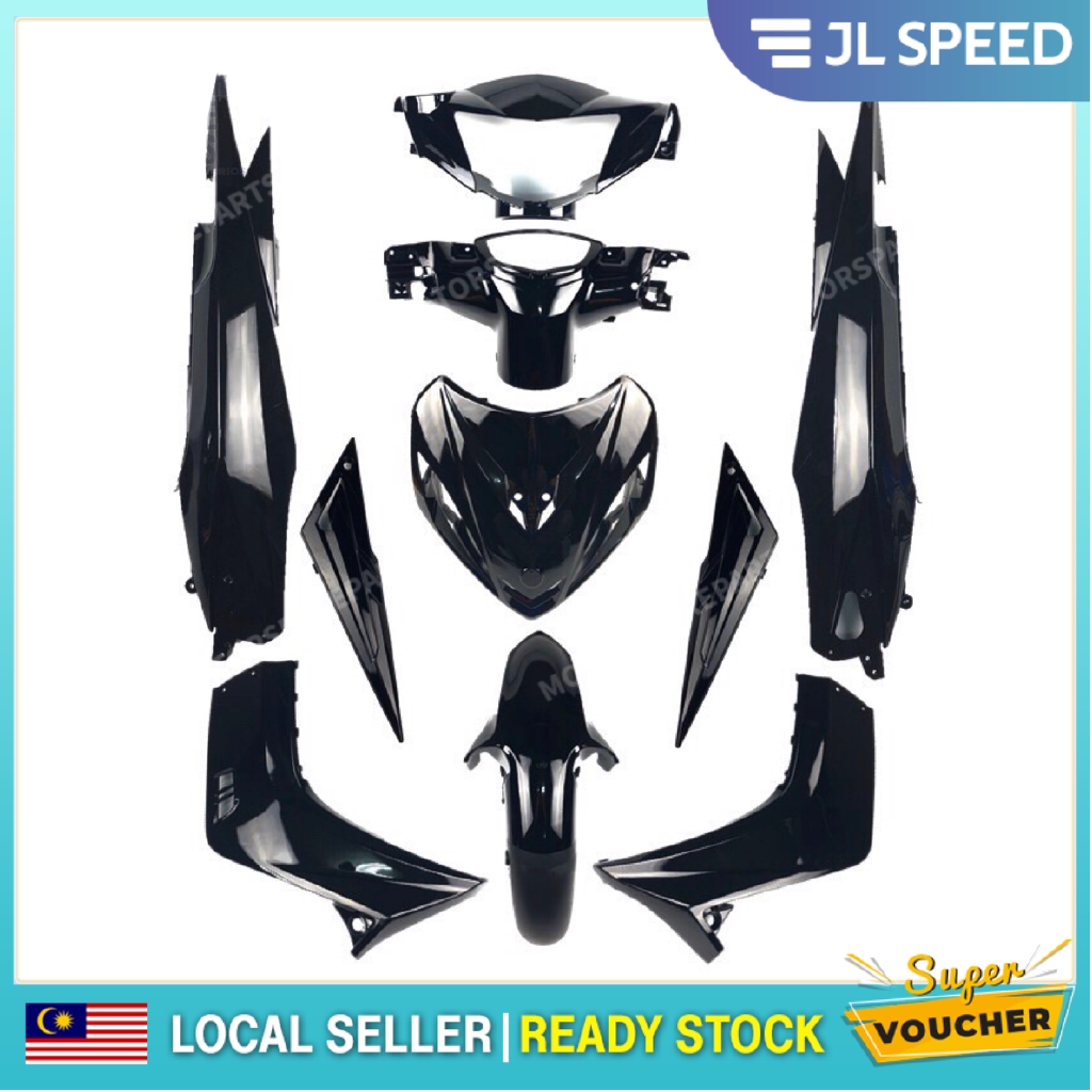 Malaysia Ready Stock Jl Speed Yamaha Lc135 135lc Lc V1 Lcv1 Cover Set Coverset Black Hitam Shopee Malaysia