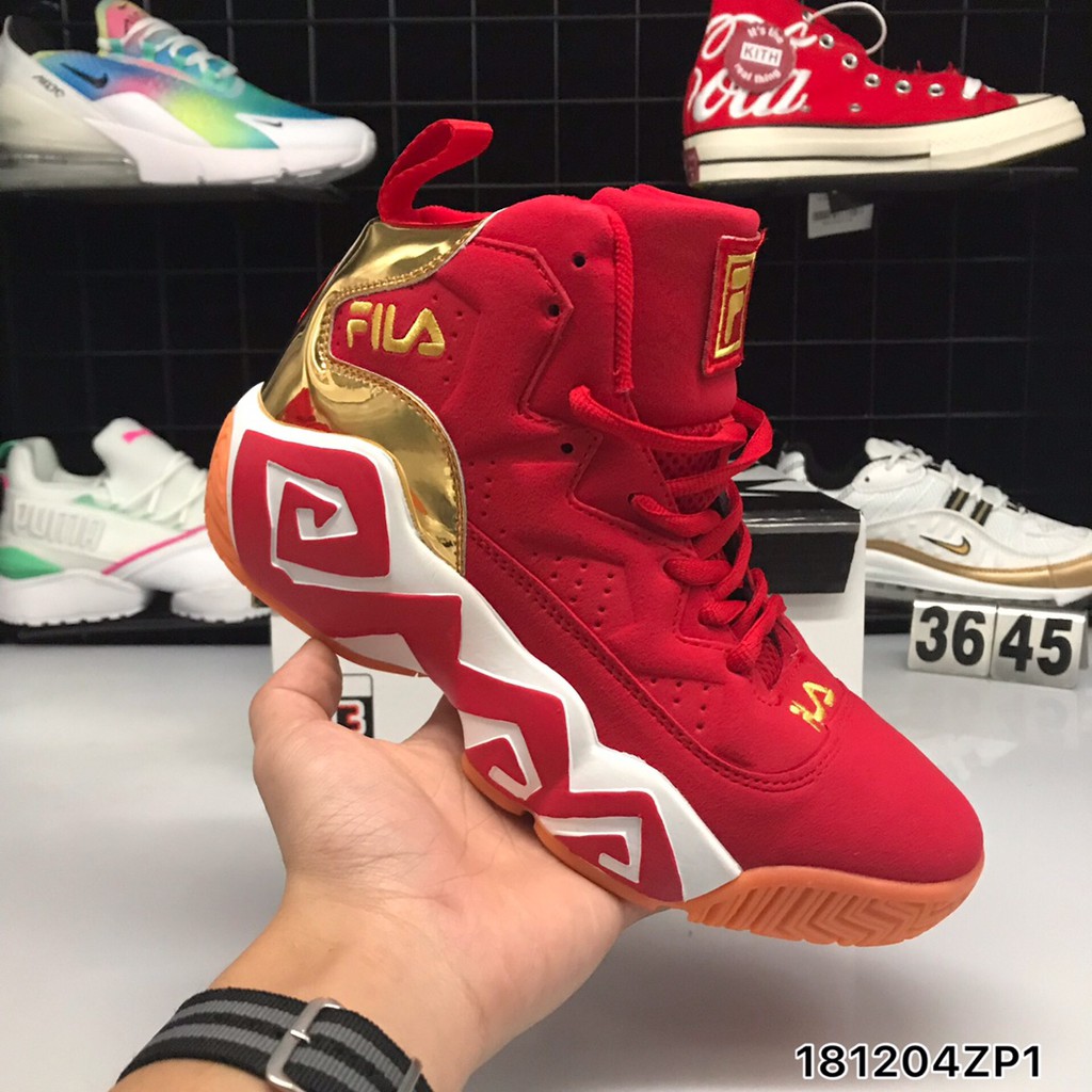 fila red high top sneakers