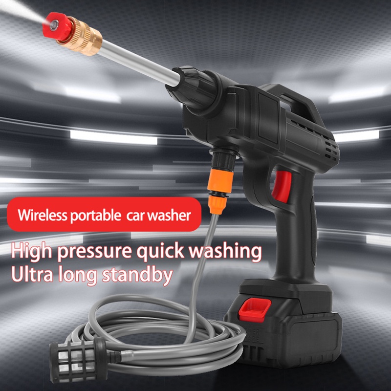 Imported wireless car washing machine for household charging, high-voltage water gun, lithium battery cleaning artifact