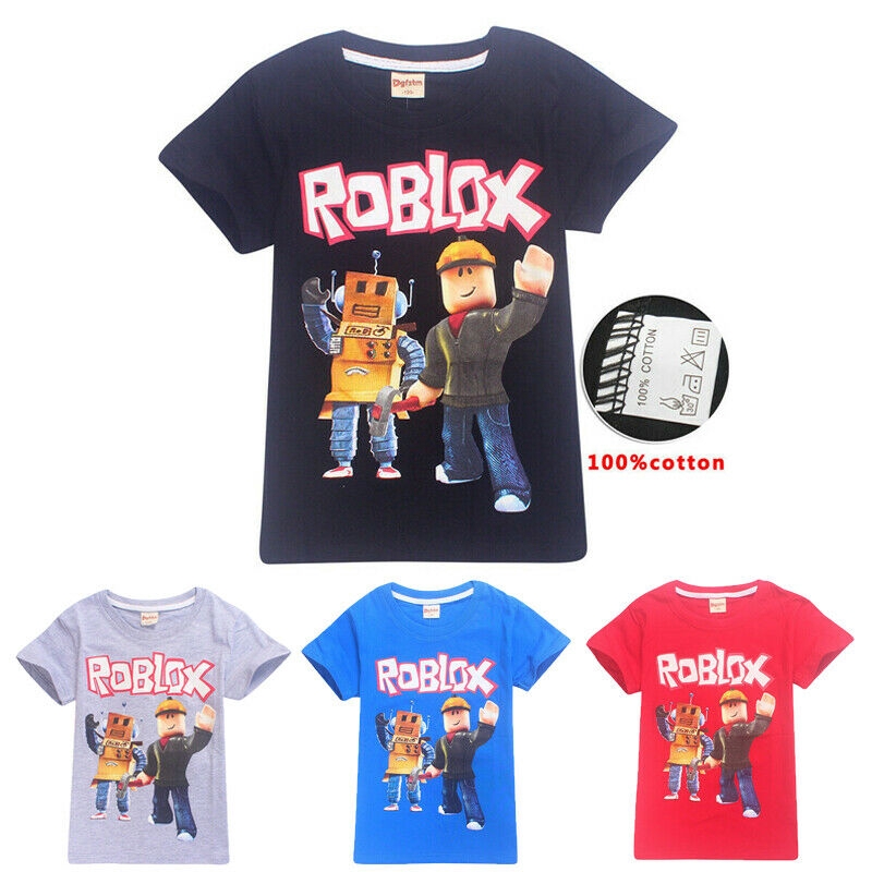 Boys Roblox Short Sleeve T Shirts 100 Cotton T Shirts Tops Kids Clothes Shopee Malaysia - roblox boys short sleeve shirt s 8 navy