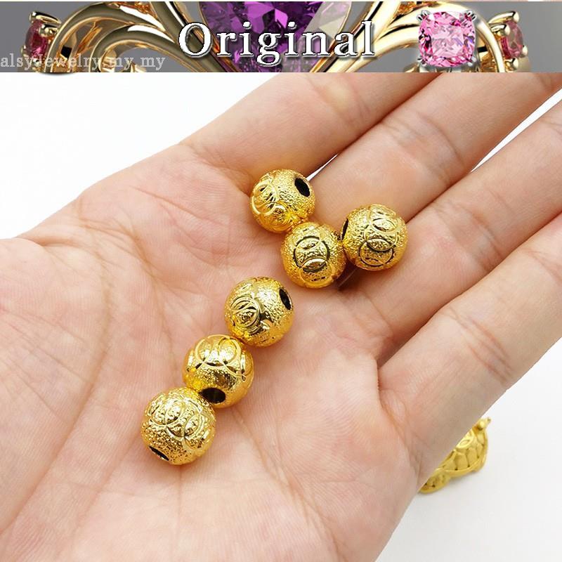 Yellow 916 gold accessories circle frosted 916 gold solid transfer 916 gold beads handmade DIY beaded loose be like