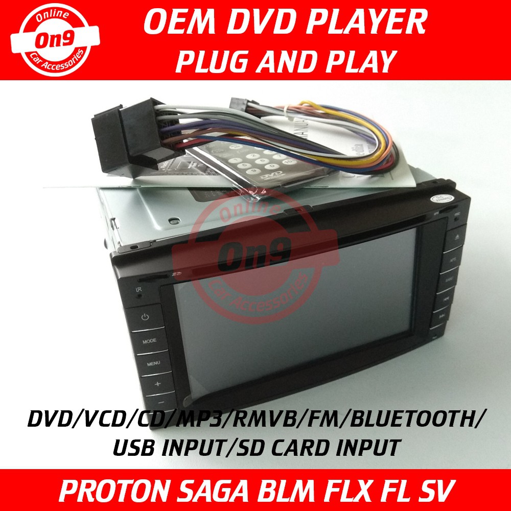 Proton Saga Blm Flx Fl Sv Oem Double Din Player Plug And Play Dvd Car Audio Player Gps No Gps Vcd Mp3 Cd Fm Usb Sd Bt Shopee Malaysia