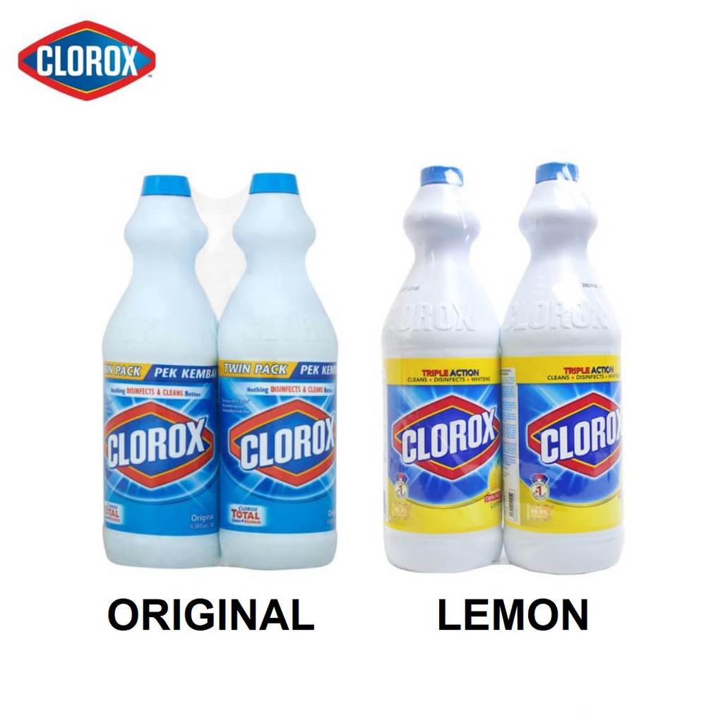 Clorox Liquid Bleach Twin Pack Original / Lemon 1Litre x 2btl / pack
