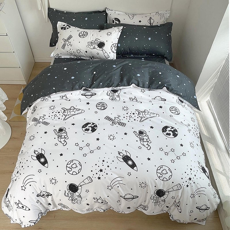 Space Area 3 4in1 Bedding Set Bedsheet, Space Bedding King Size