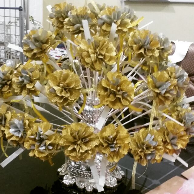 Bunga Telur Gold Glitter 50pcs Free Tag Shopee Malaysia