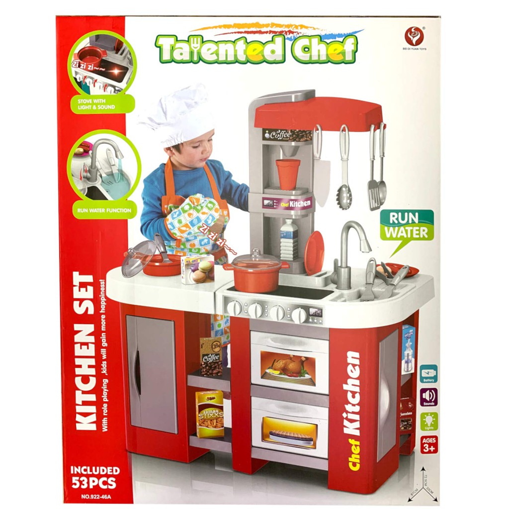 talented chef kitchen set run water