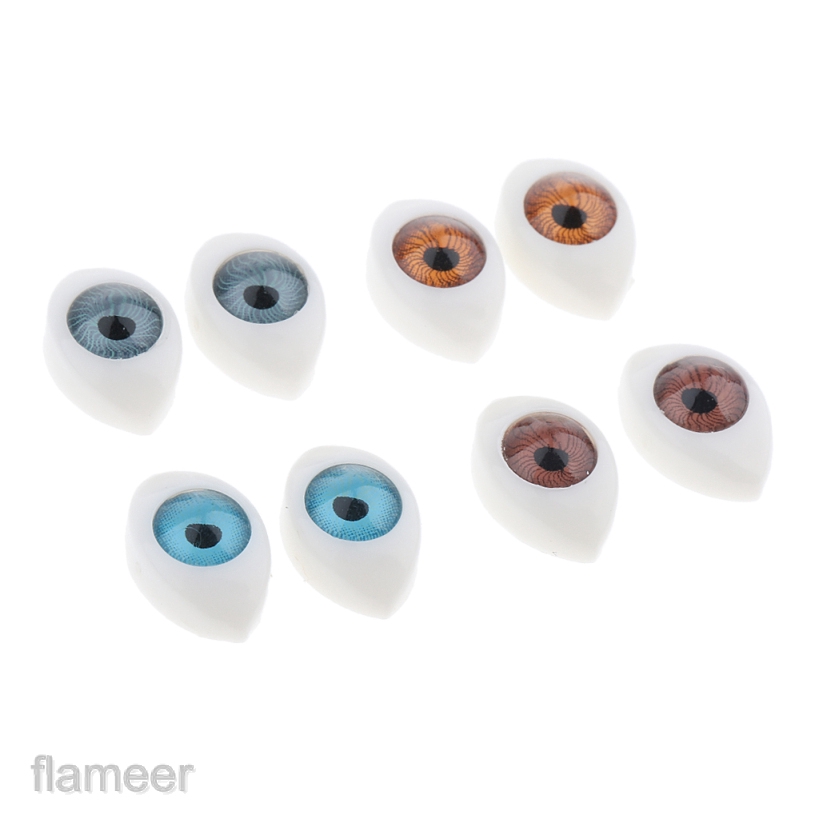4 Color Oval Hollow Back Plastic Eyes Doll Puppet Mask DIY Accessories 6mm