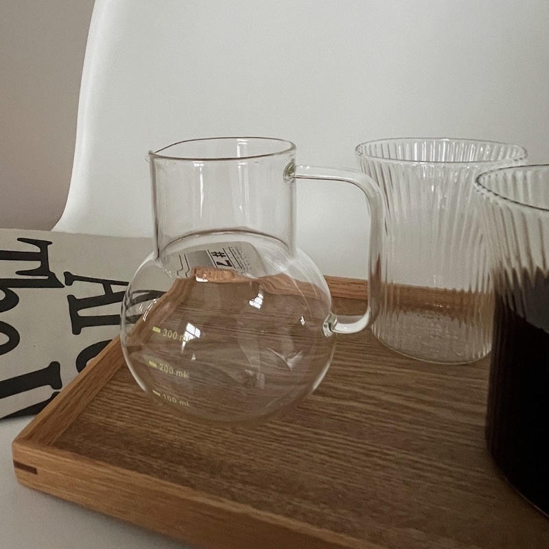 Toos Clear Glass Jug, Coffee Pot 300ml, Coffee Glass Jug, Glass Sharing