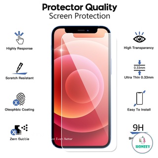 iPhone 12 11 Pro Max XS Max XR 8 7 6S Plus SE Transparent Tempered Glass Screen Protective Film