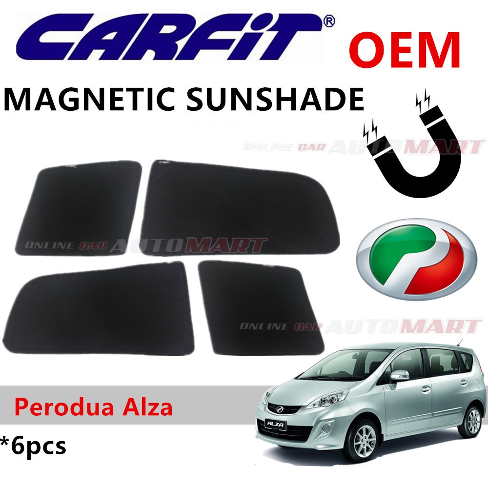 CARFIT OEM Magnetic Custom Fit Sunshade For Perodua Alza (6pcs Sets)