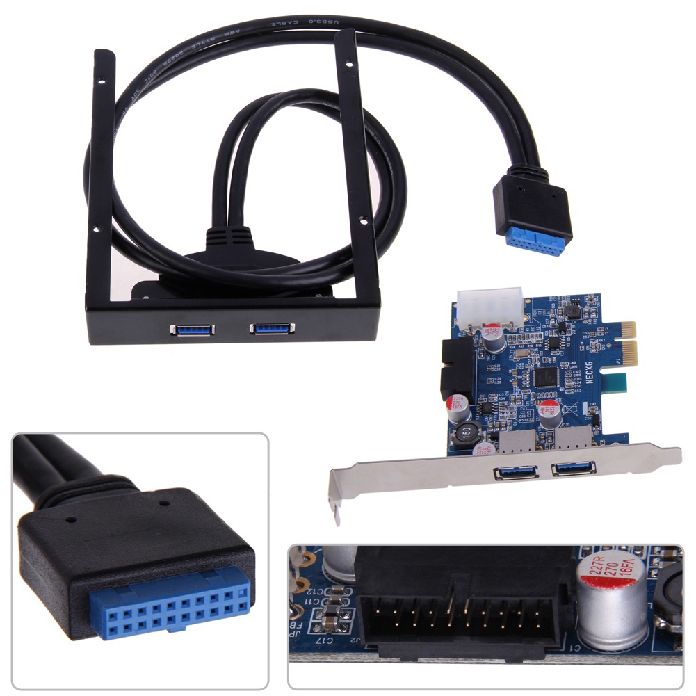2 Port Usb 3 0 Pci Express Card 3 5 Motherboard Floppy Disk Bay Front Panel Shopee Malaysia