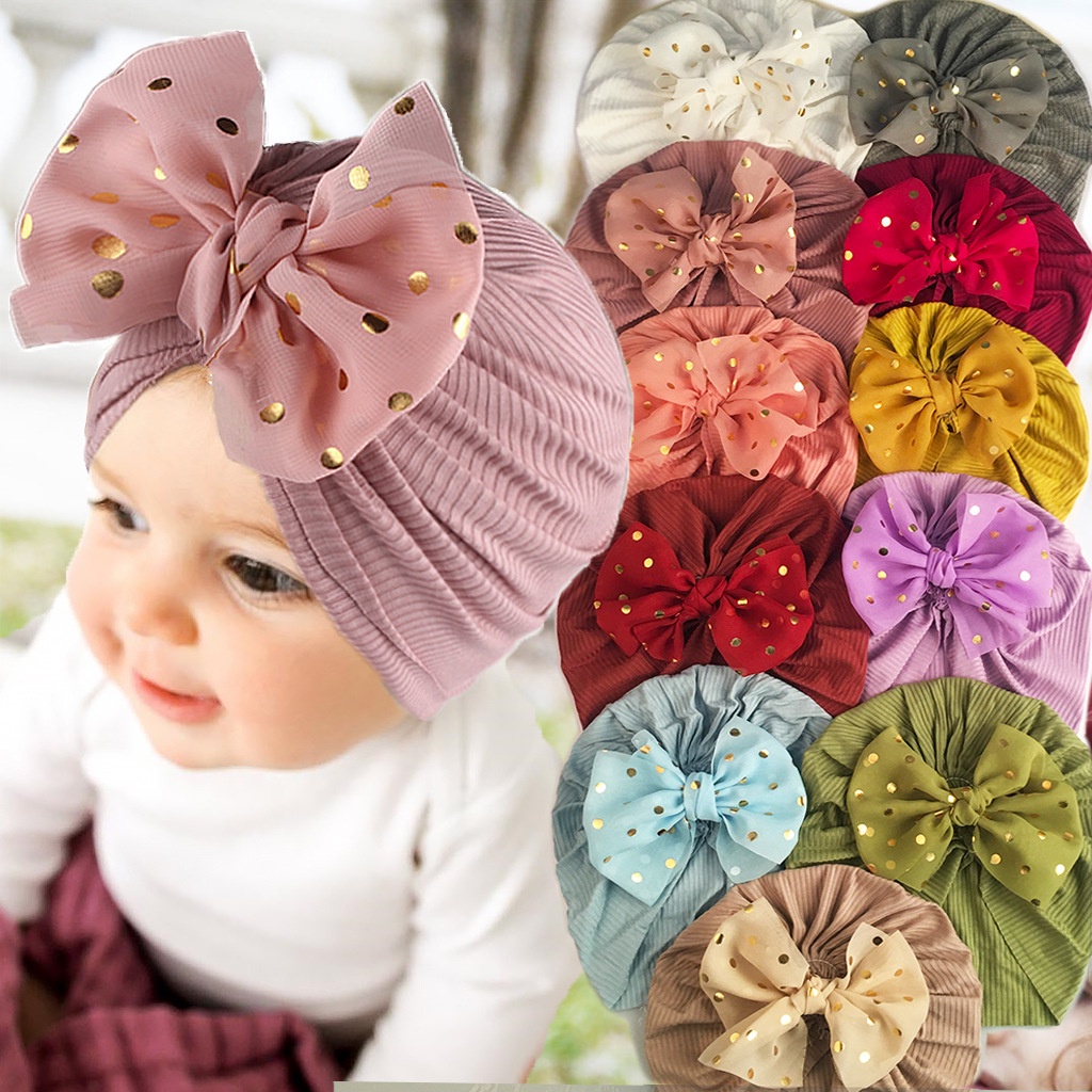 Girls Baby Toddler Turban Solid Headband Hair Band Bow  Accessories Headwear 