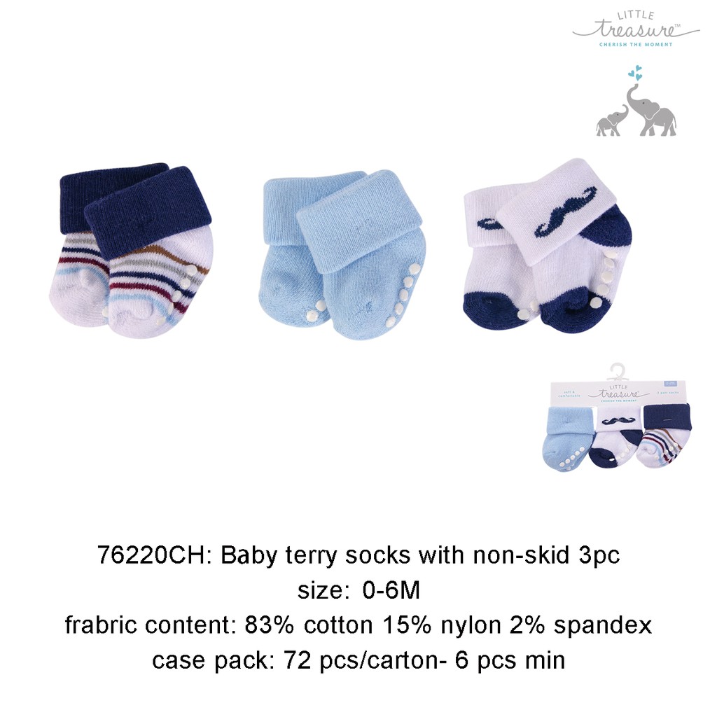 Little Treasure Nb Terry Socks 0-6M (3's/Pack) 76220