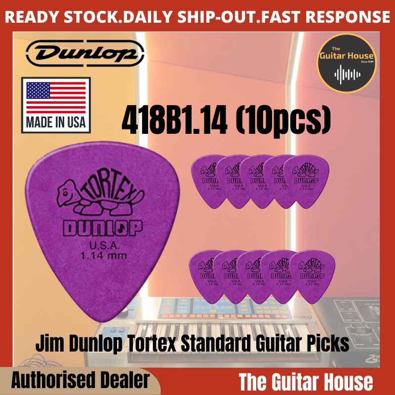418B1.14 Dunlop Tortex Standard 1.14mm Purple Guitar Picks 