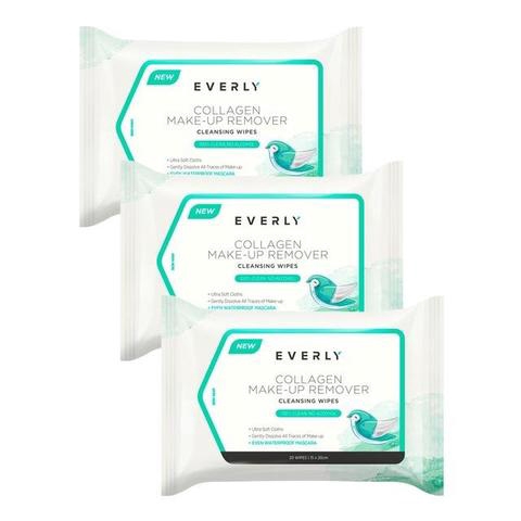   Original Korean EVERLY Collagen Make-Up Remover Cleansing Wipes 20pcs