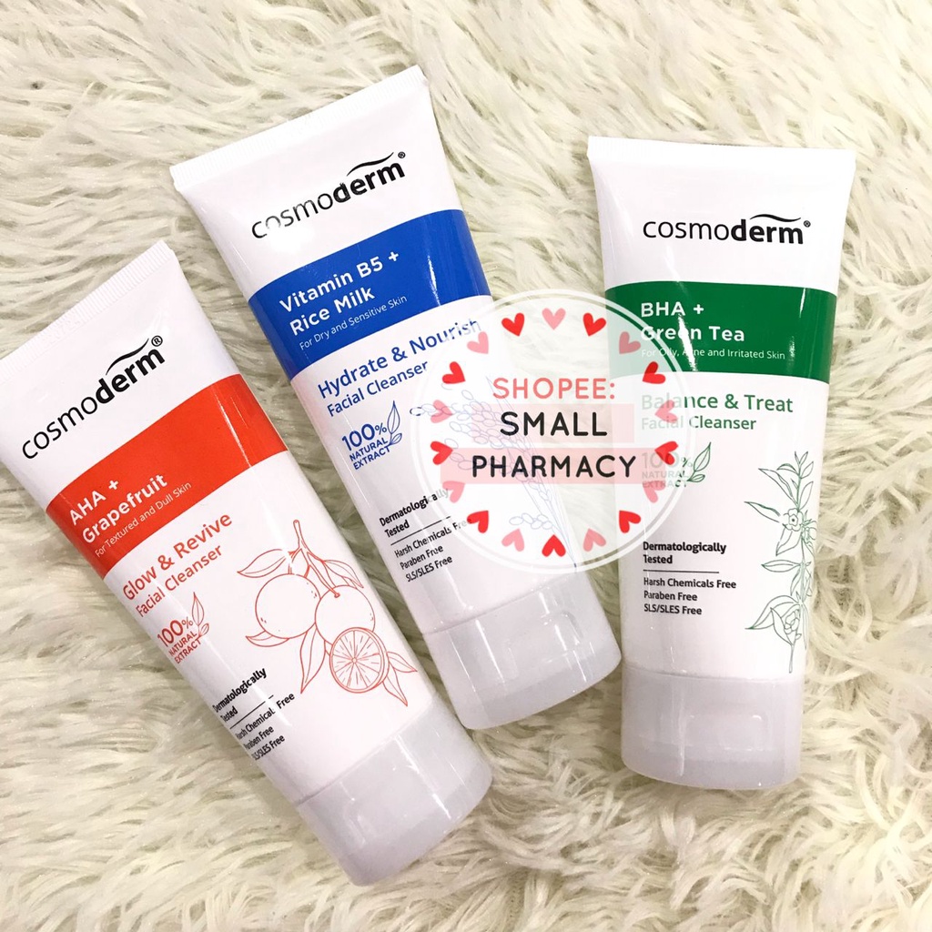 Cosmoderm ( AHA + Grapefruit / Vitamin B5 + Rice Milk / BHA + Green Tea ...