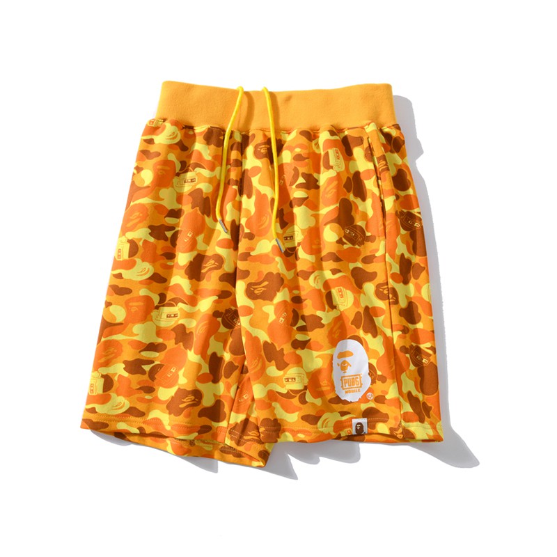 orange bape shorts