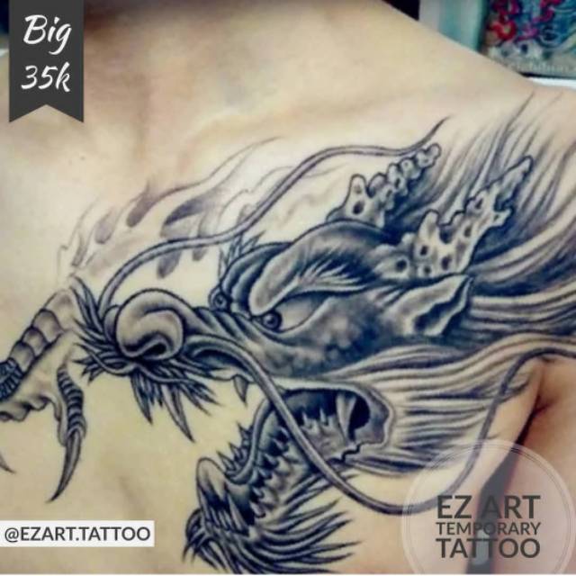 Big Size Dragon Cool Dragon Temporary Tattoos Premium Fashion Shopee Malaysia