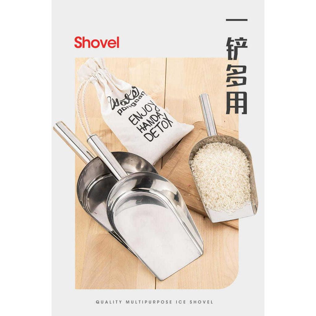iecool Stainless Steel Ice Grain Coffee Bean Flour Shovel Silver XL 