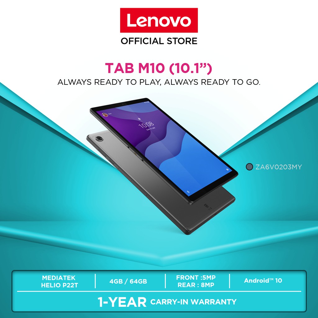 Lenovo TB-X306X M10 HD 2nd Gen Tablet (10.1"/4GB 64GB Android 10) [1 ...