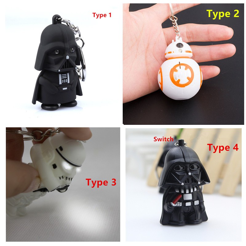 Cool Light Up LED Star Wars Darth Vader With Sound Keyring Key Chain Gift New TR