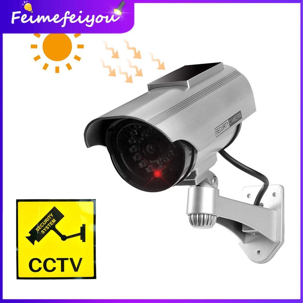 Solar Power Dummy Camera Security Waterproof Fake Camera Outdoor Indoor