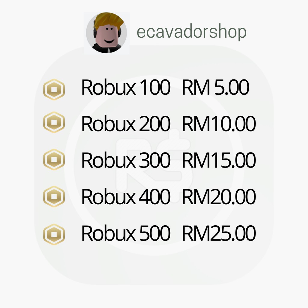 Murah Cheap 100 500 Roblox Robux Limited Shopee Malaysia - roblox robux malaysia