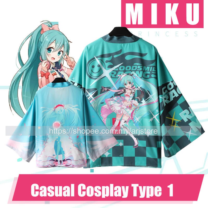 Anime Japanese Vocaloid Hatsune Miku Cosplay Daily Casual Racing or Wedding  Theme Kimono Yukata Haori | Shopee Malaysia