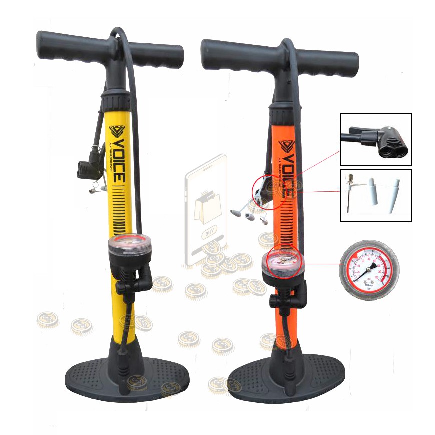bike tire pump with gauge