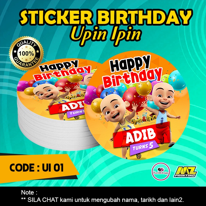 UPIN IPIN BIRTHDAY STICKER | Shopee Malaysia