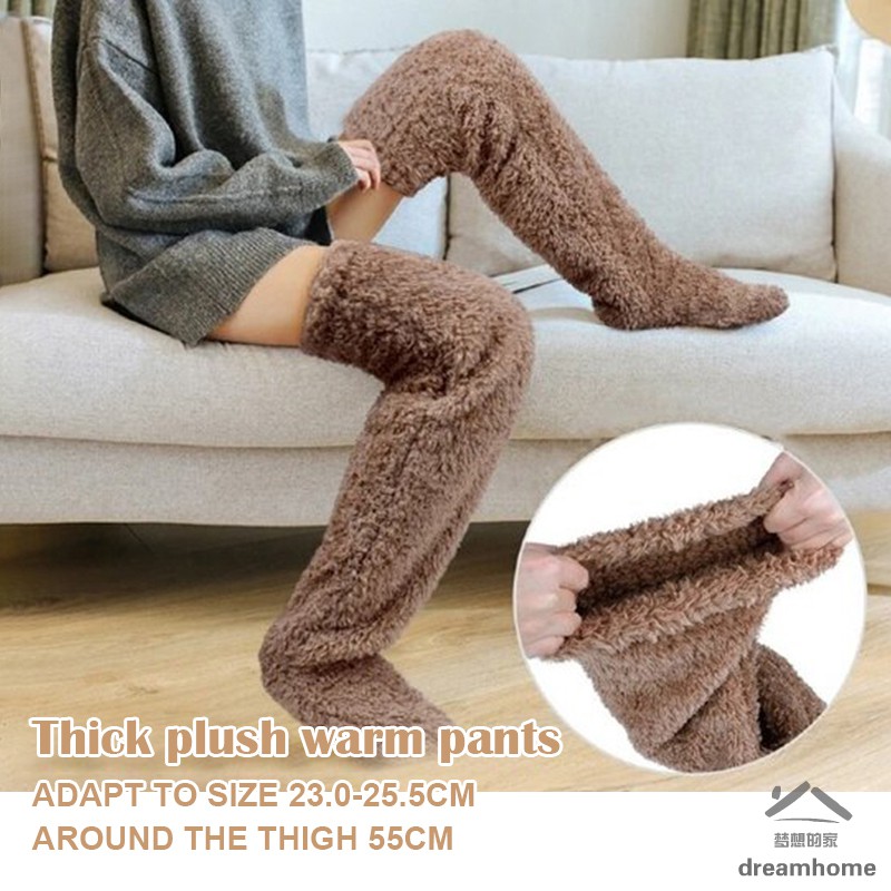 Over Knee High Fuzzy Long Socks Plush Slipper Stockings Leg Warmers Winter Home Sleeping Socks