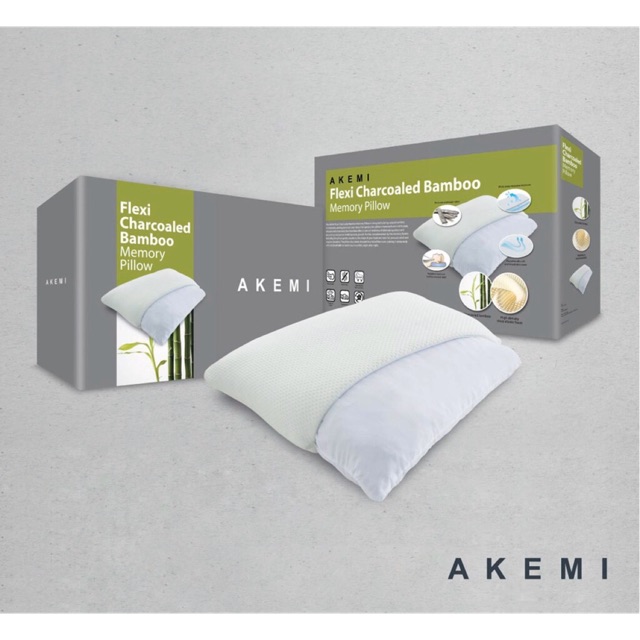 Akemi Flexi Charcoaled Bamboo Memory Pillow / AKEMI Essential Bolster
