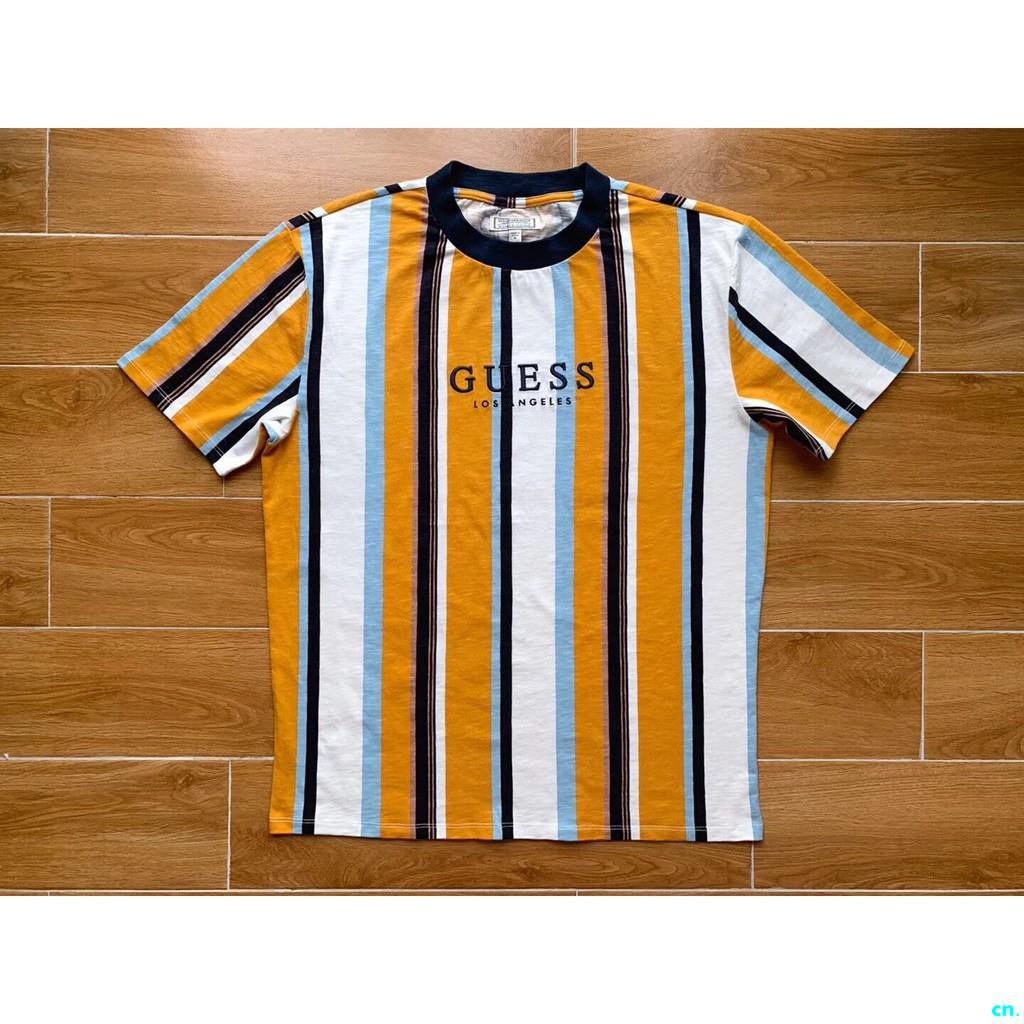 yellow guess striped shirt