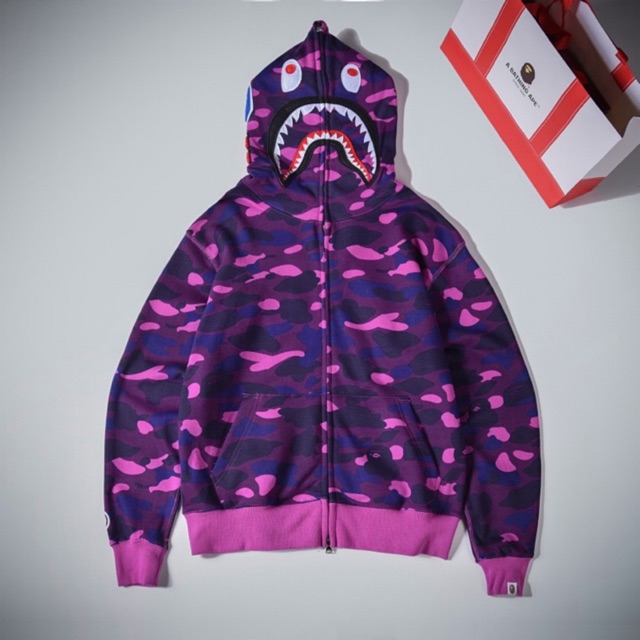 bathing ape purple camo hoodie