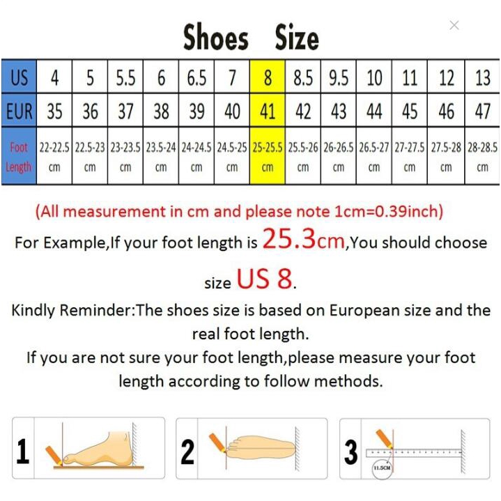 shoe size us 22 to eu