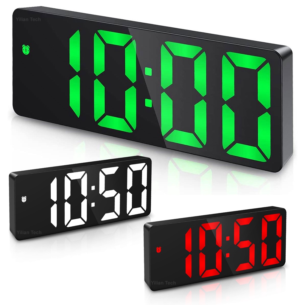 LED Digital Alarm Clock Electronic Bedside Clock Night Light Thermometer Temperature Display Home Room Decor Digital Bedroom Clock