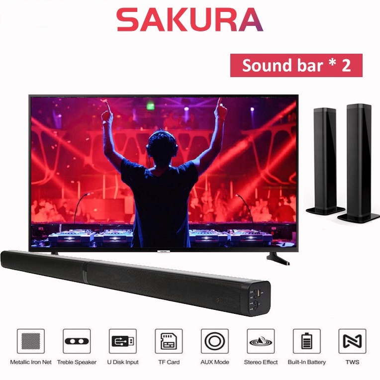 Sakura Detachable TV speaker Soundbar Speaker with Sub-woofer 80W 2.1 Home Theater DSP, PC,Laptop