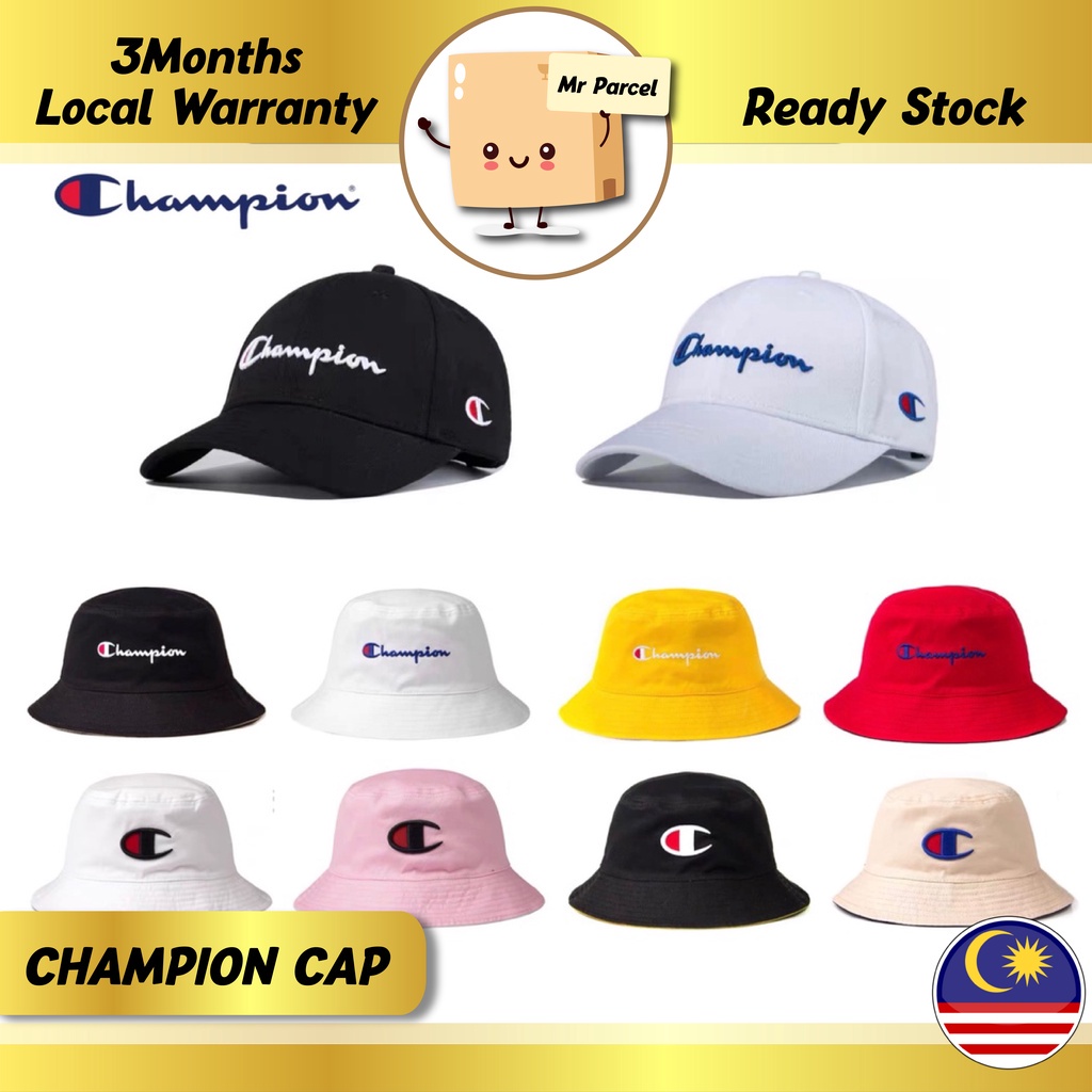 CHAMPION Baseball Cap Double-sided Bucket Hat Korean Fashion Unisex Men Women Adjustable Golf Cap Fisherman Hat Topi