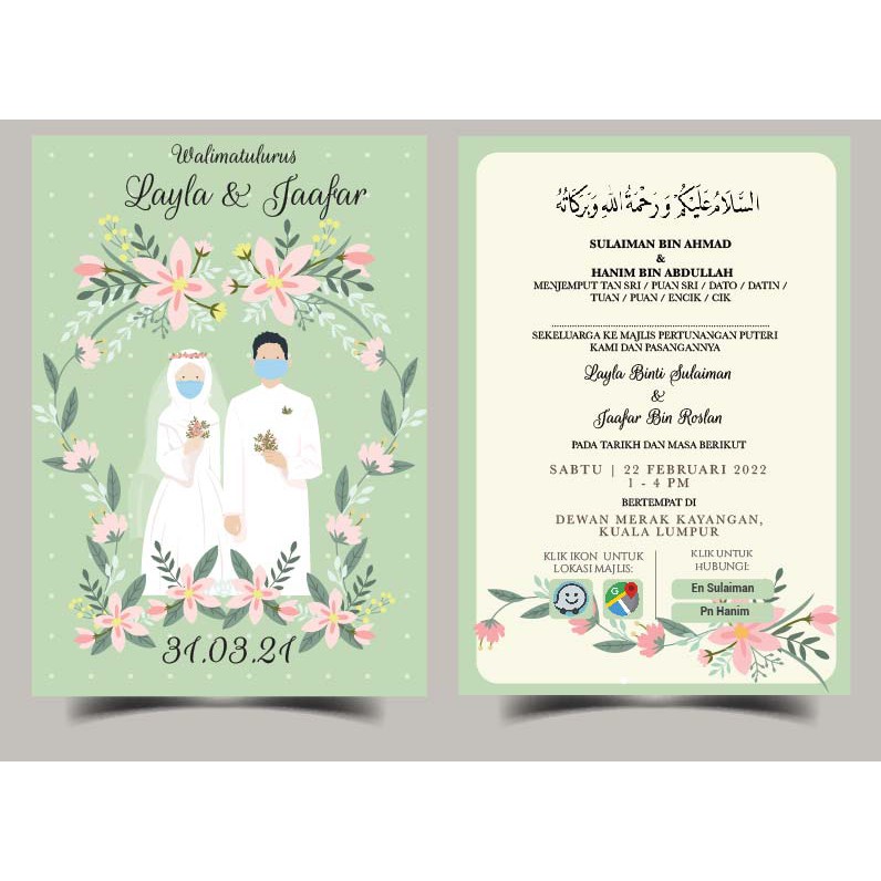 Design PKP* Digital Kad Kahwin Wedding Card PKP MCO Whatsapp Card 