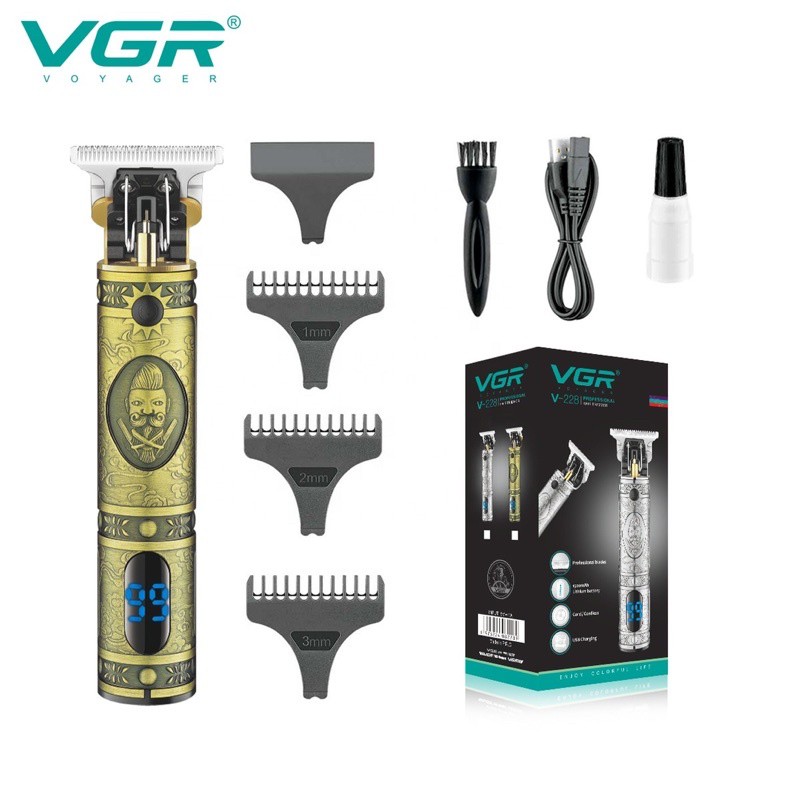 ORIGINAL VGR V-228 Steel Cordless Clipper Professional Hair Trimmer Rechargeable Hair Clipper