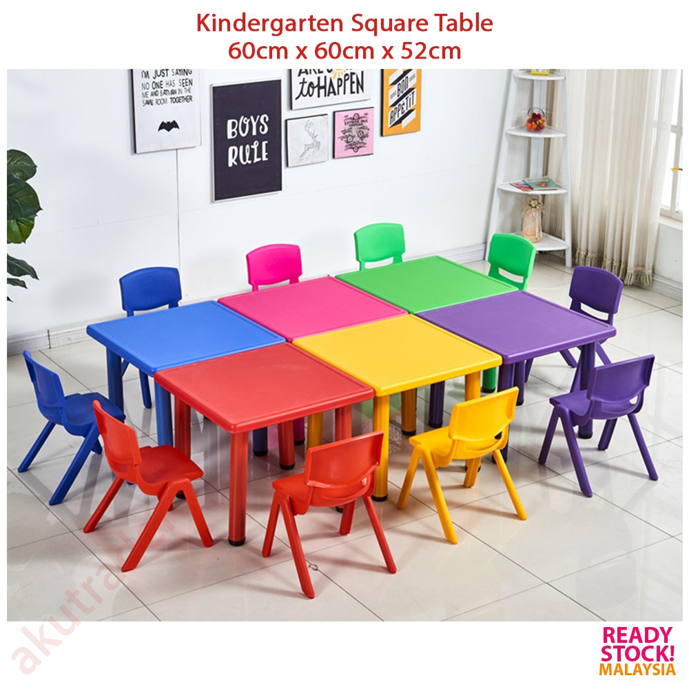 READY STOCK High Quality Kindergarten SQUARE Table Kids READY STOCK High Quality Kindergarten SQUARE Table Kids
