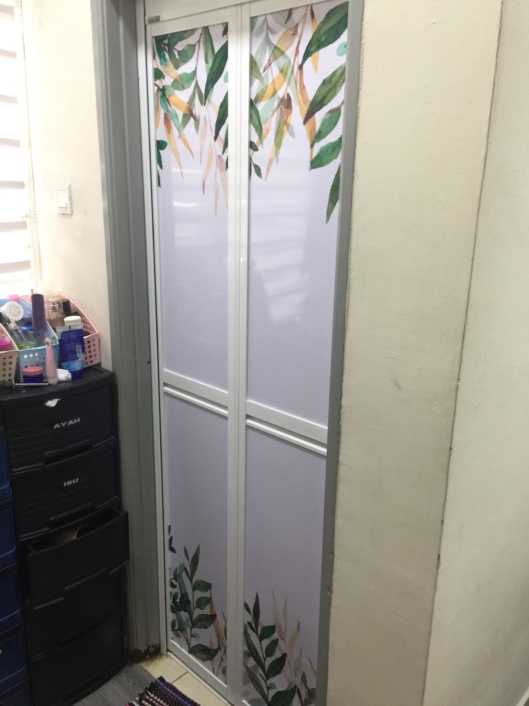 PINTU TANDAS BI FOLD DOOR FULL ALUMINIUM TOILET DOOR FOLDING DOOR PINTU