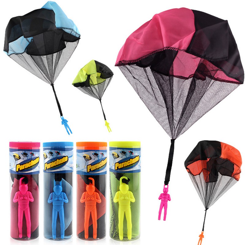Estore Kids Skydiver Parachute Men Soldier Toy Mini Hand Throwing Play for Children Outdoor sports 