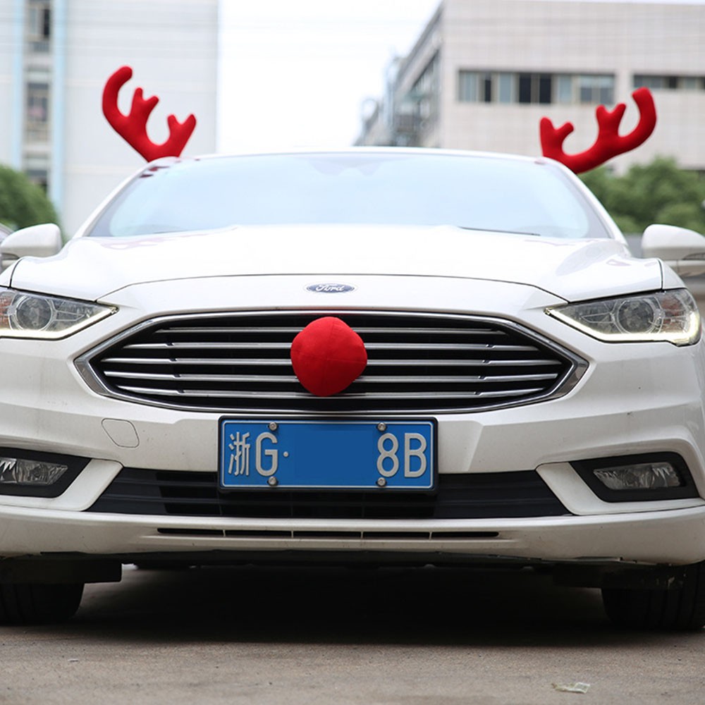 1set Christmas Car Large Antlers Decorations Car Ornament Shopee