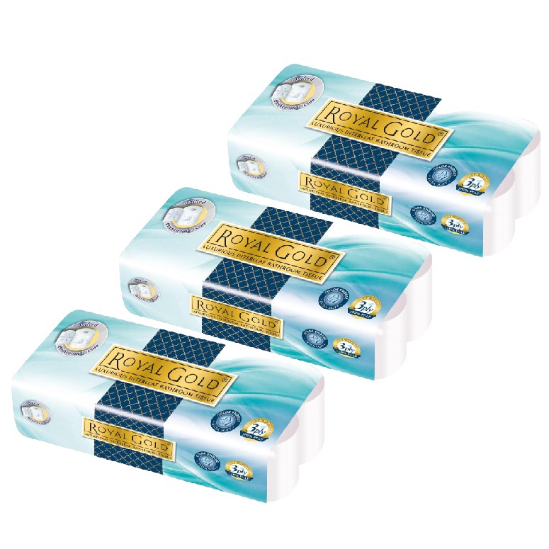 Royal Gold Luxurious Toilet Roll (200's x 10 Roll x 3 Packets) Shopee