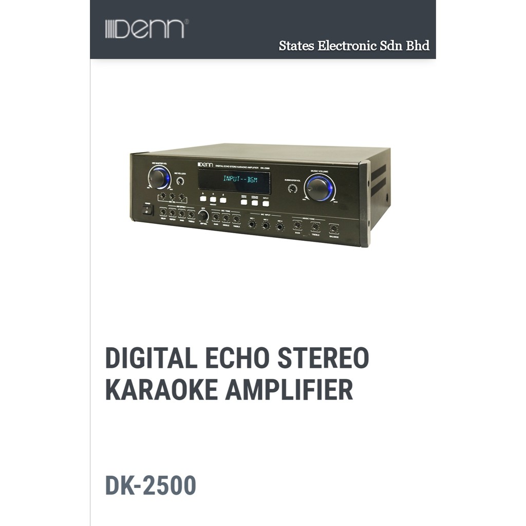 Denn Dk 2500 Professional Karaoke Amplifier Shopee Malaysia