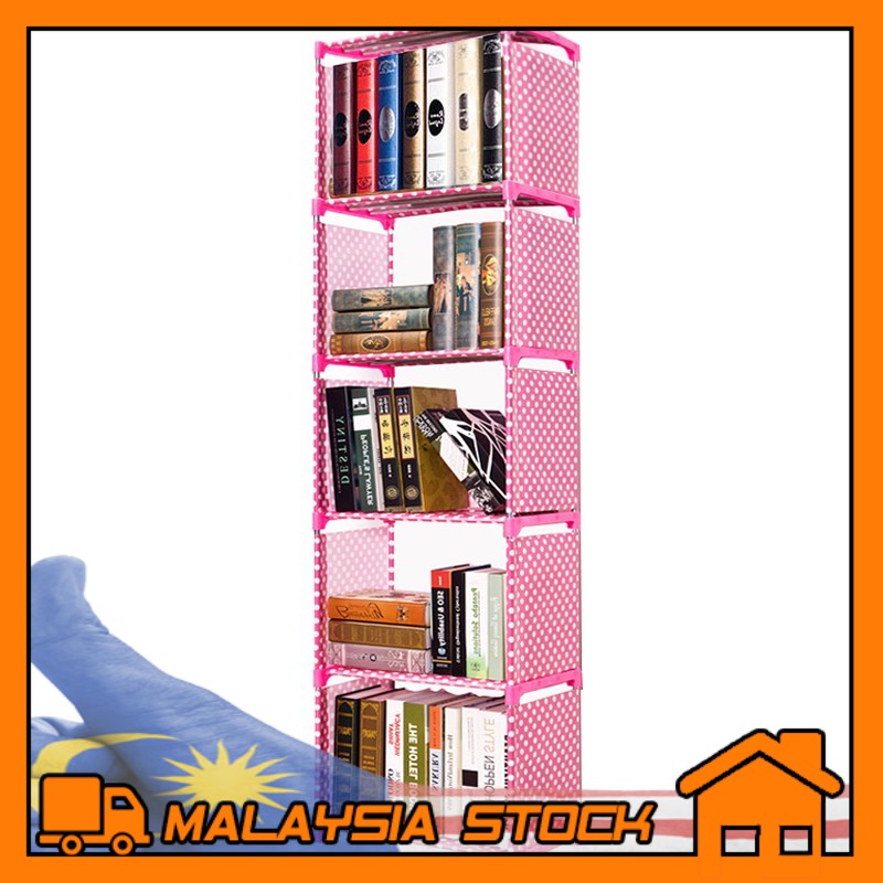Korean DIY  6 Tiers 5 Columns Book Shelf Storage Rack Rak 