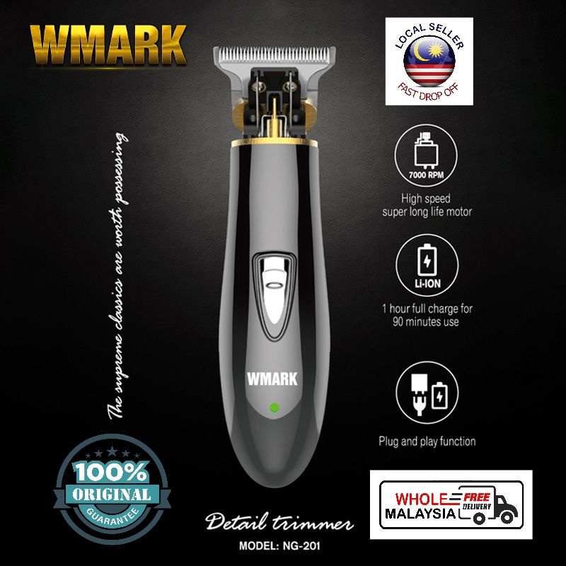 Wmark Zero-cut trimmer detail trimmer beard car hair clipper electric haircut razor edge T-wide blade 7000 RPM