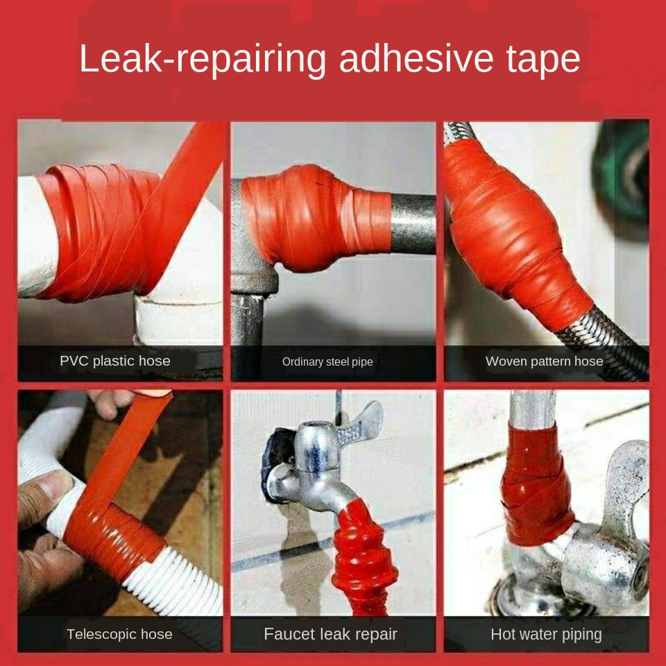 Leaktrapping tape heating pipe water joint repair glue pressure stopleak stickers self