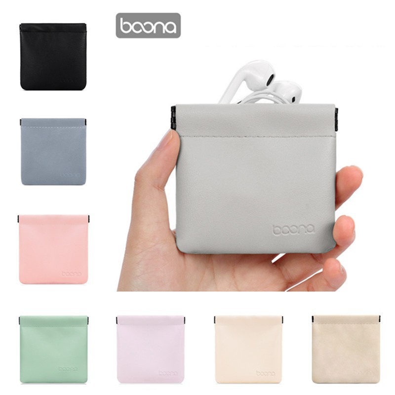 baona Portable Earphone Storage Bag Travel Digital Charger Cable Soft Case Cover Coin Pouch